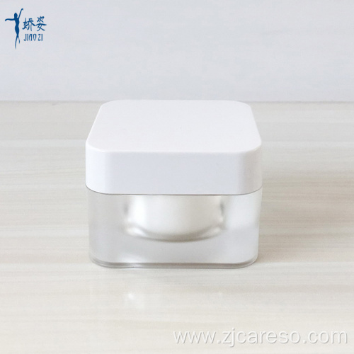 50g Frosted White Square Acrylic Cosmetic Jar